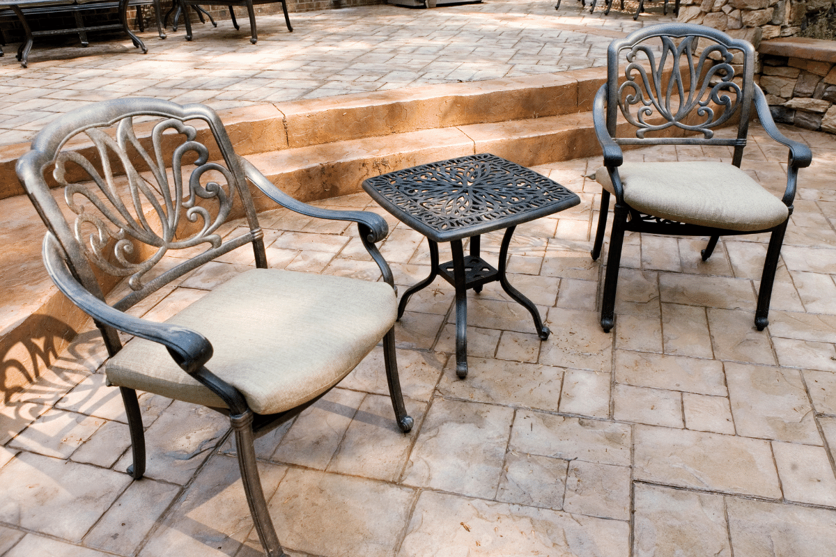 a concrete patio pavement