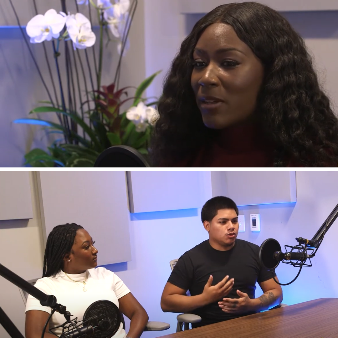 If Only You Knew Co-Hosts Elias Hernandez and Zenaya Roaché with Episode 4 guest Amari McDuffie