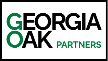 The logo for georgia oak partners is green and black