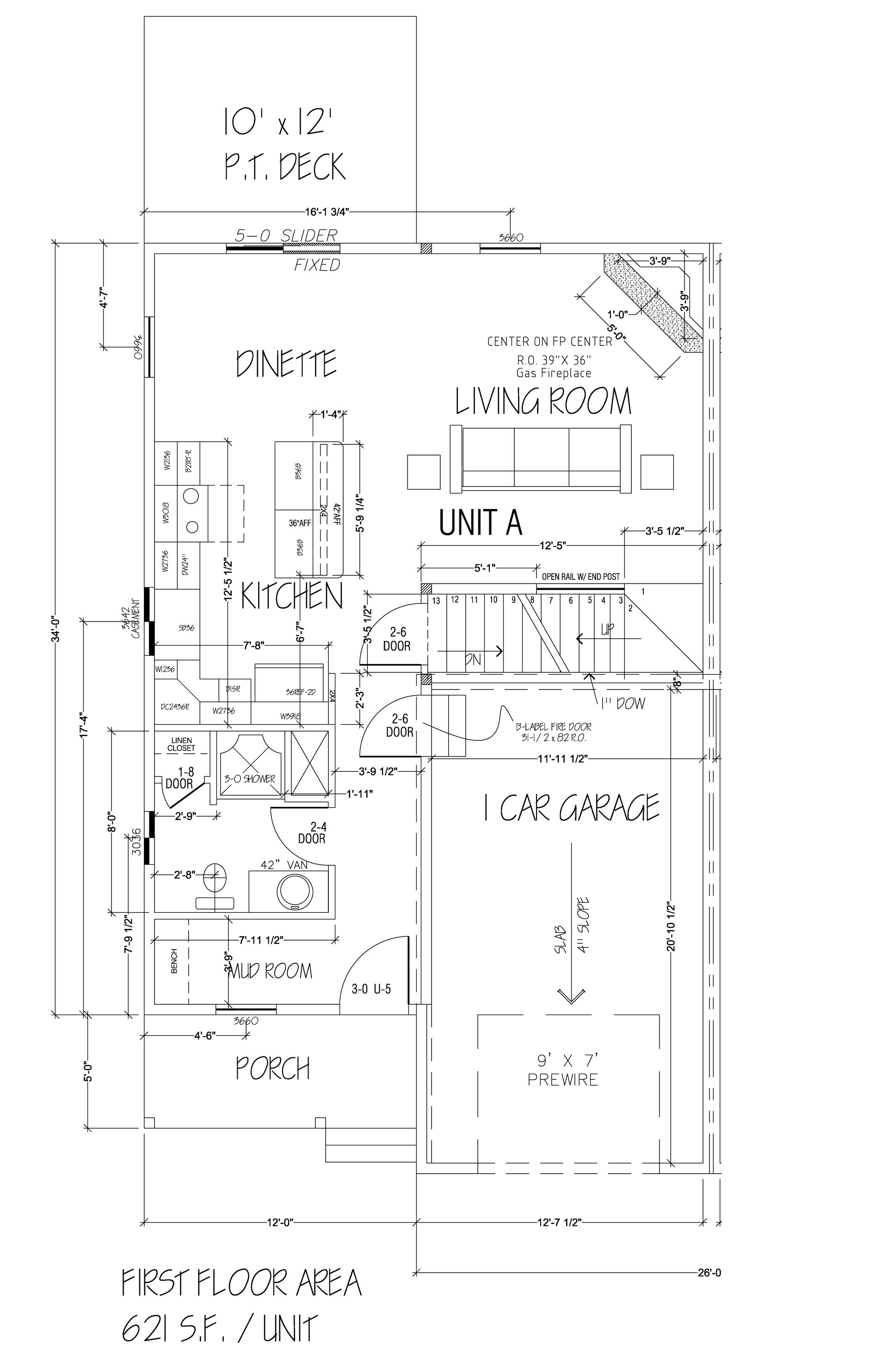 First Floor Plan for Kelley Green Apartments in Sandown NH