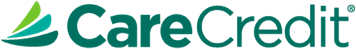 CareCredit logo in green and blue with a stylized leaf icon