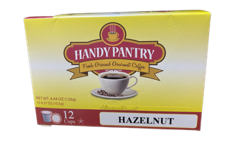 A box of handy pantry hazelnut coffee pods.