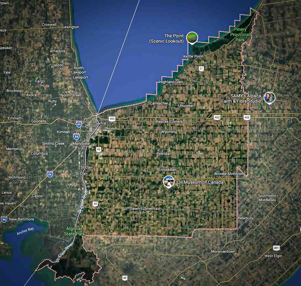 Map of Sarnia, Ontario