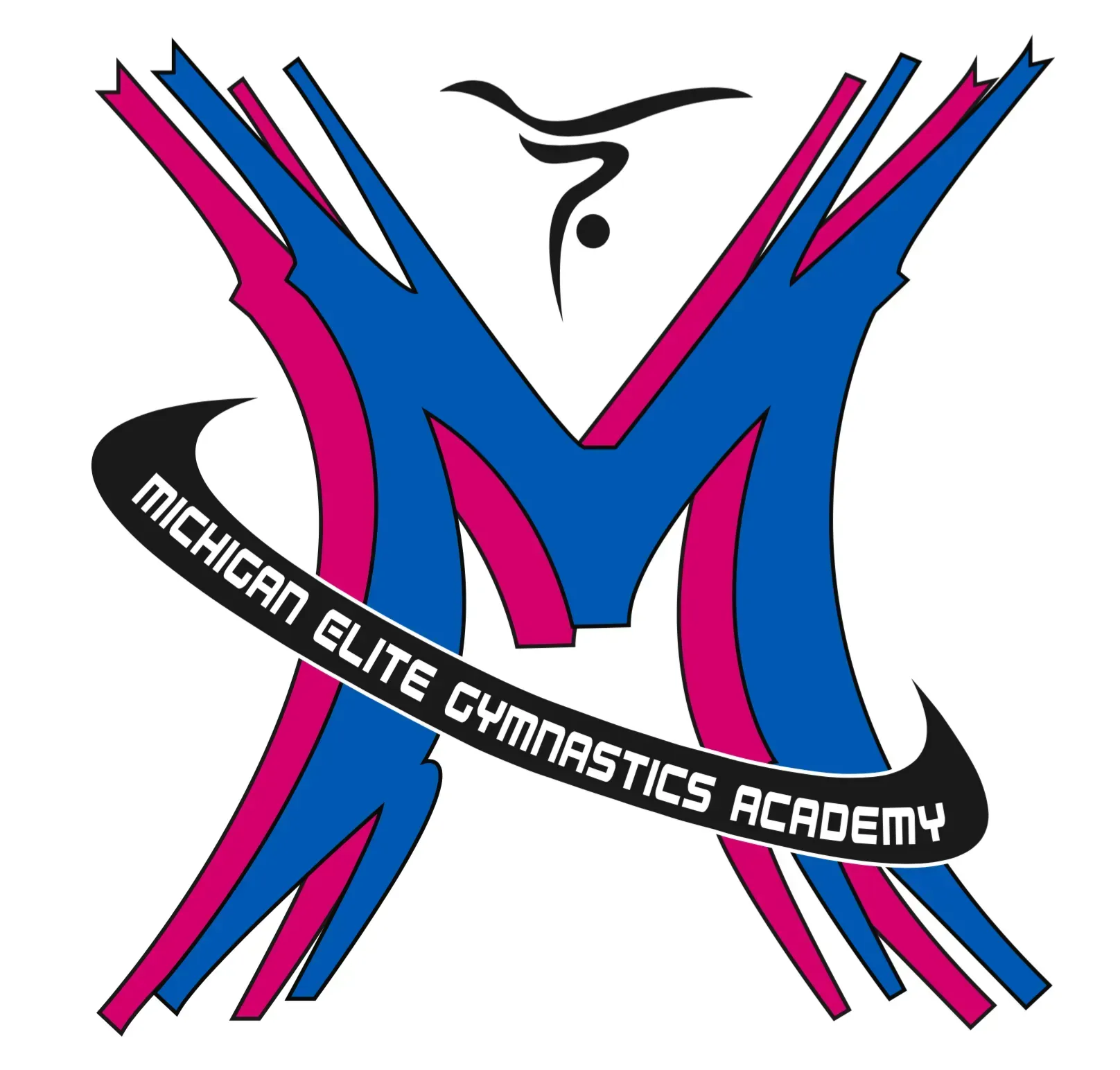 a logo for the Michigan Elite Gymnastics Academy