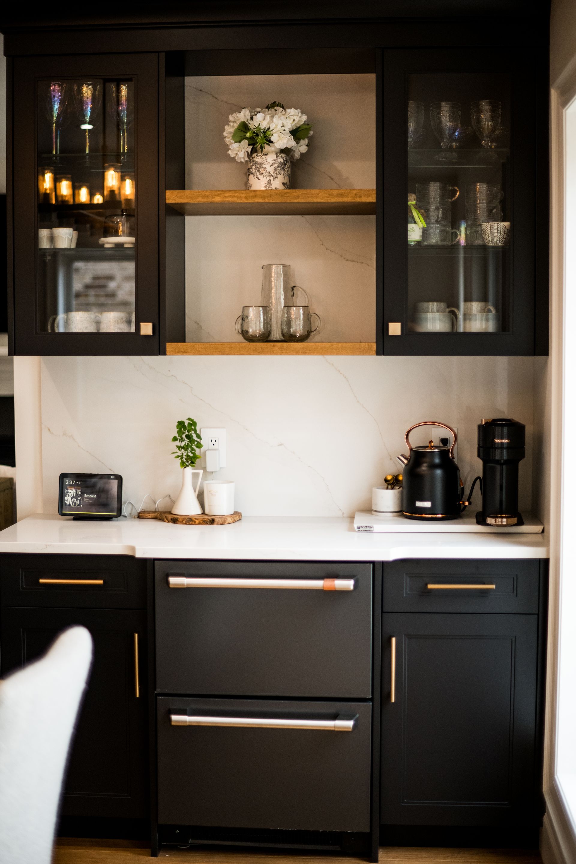 kitchen cabinet with kitchenwares