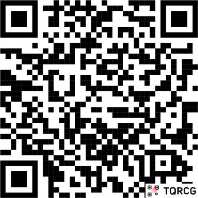 QR code with black and white squares.