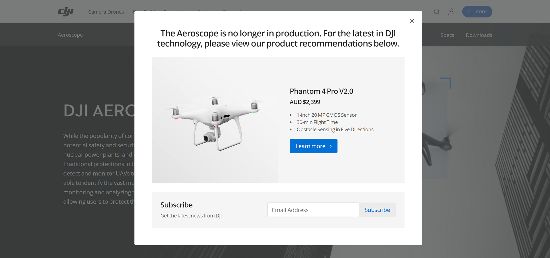 DJI Aeroscope Discontinued