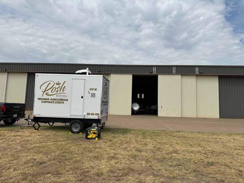 White trailer labeled 