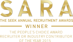 Gold SARA award logo: