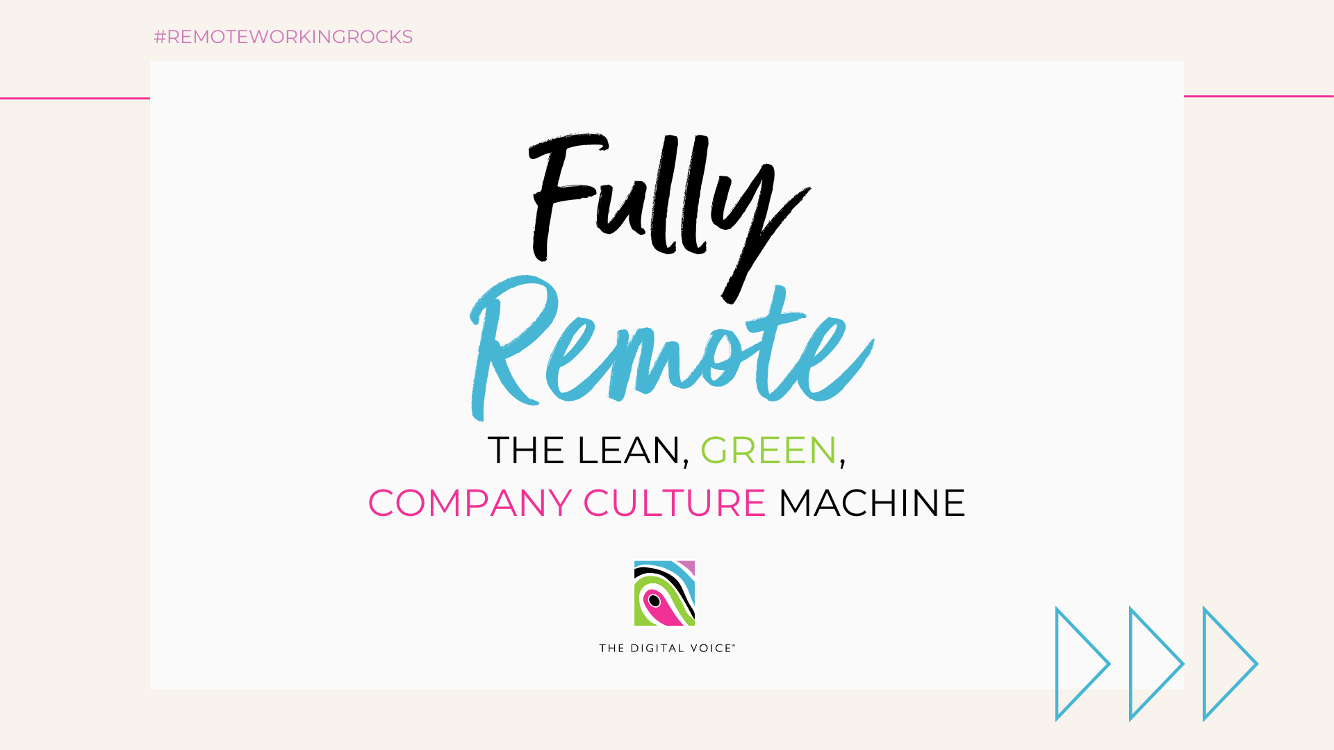 Fully Remote - the lean, green, company culture machine blog header