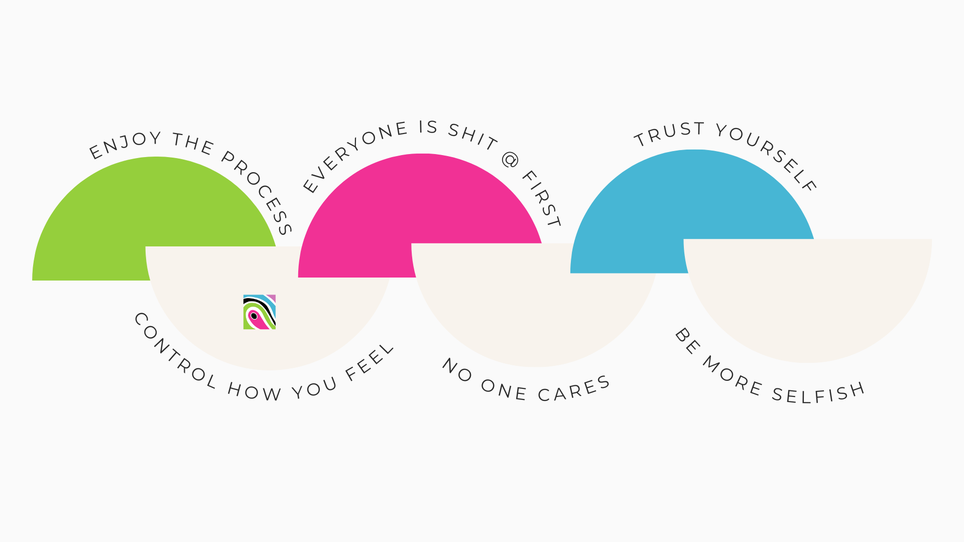 6 new years revelations with colourful half circles