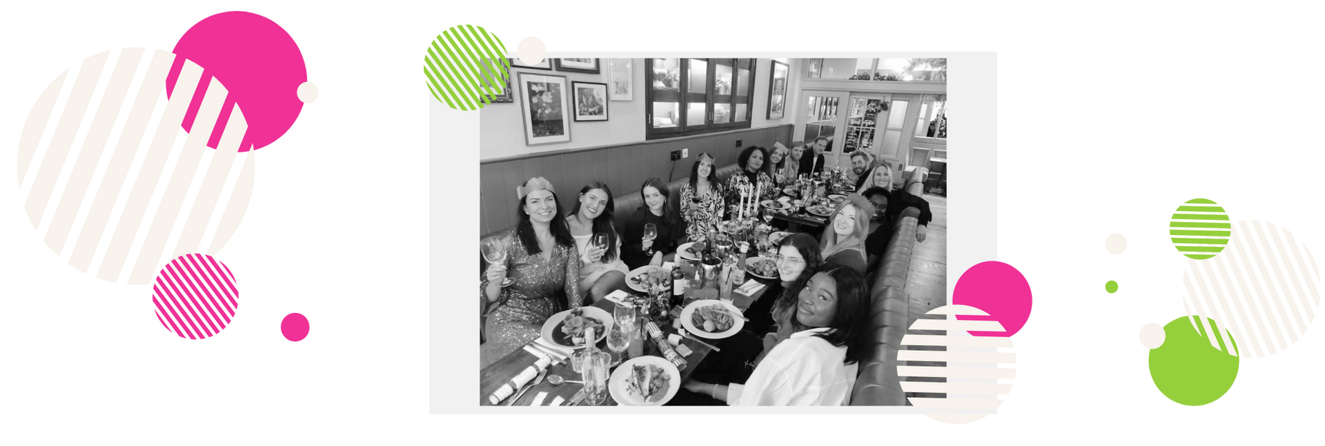 The Digital Voice team celebrating together over lunch