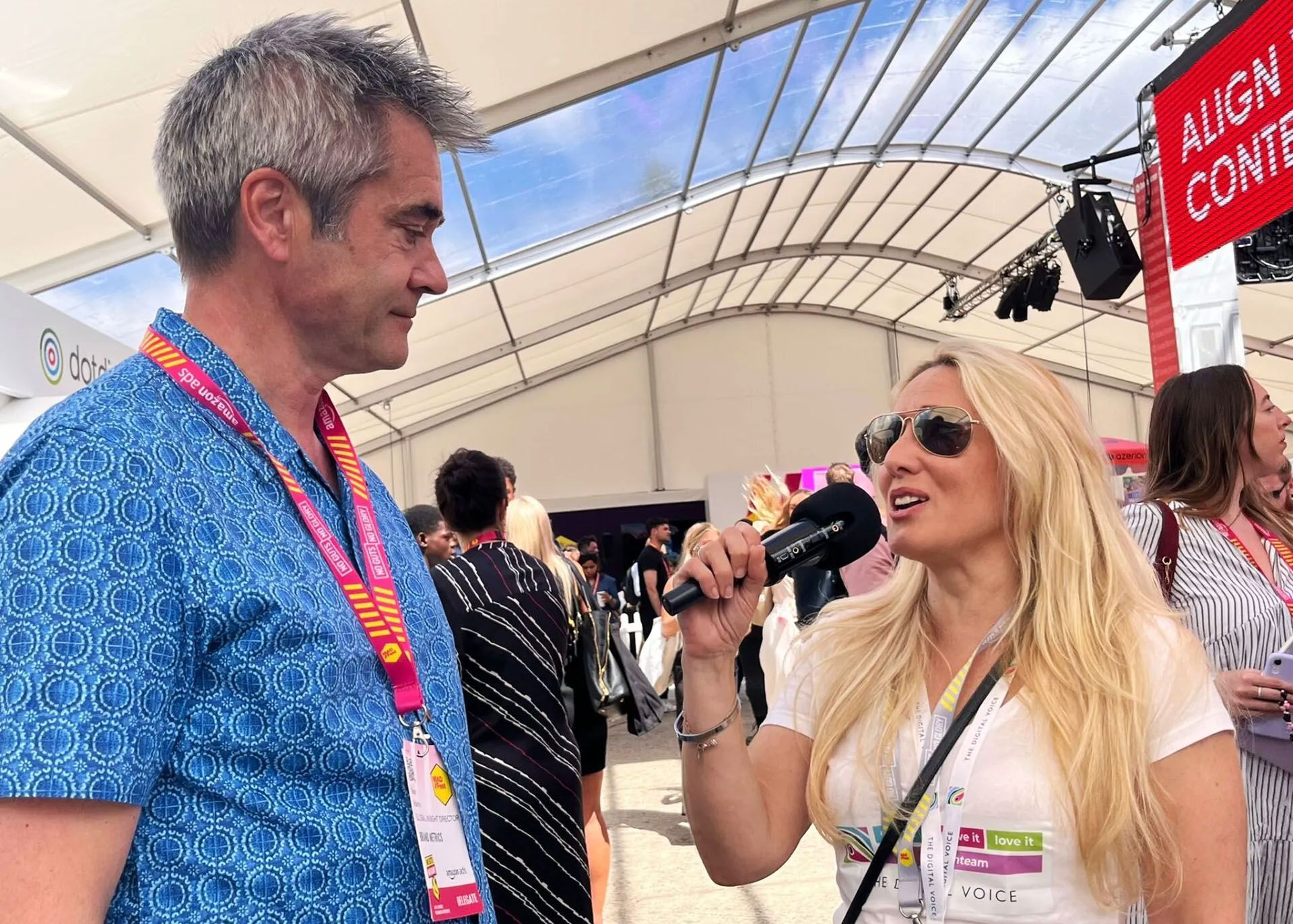 Julia interviewing Brand Metrics' Sean Adams live in London