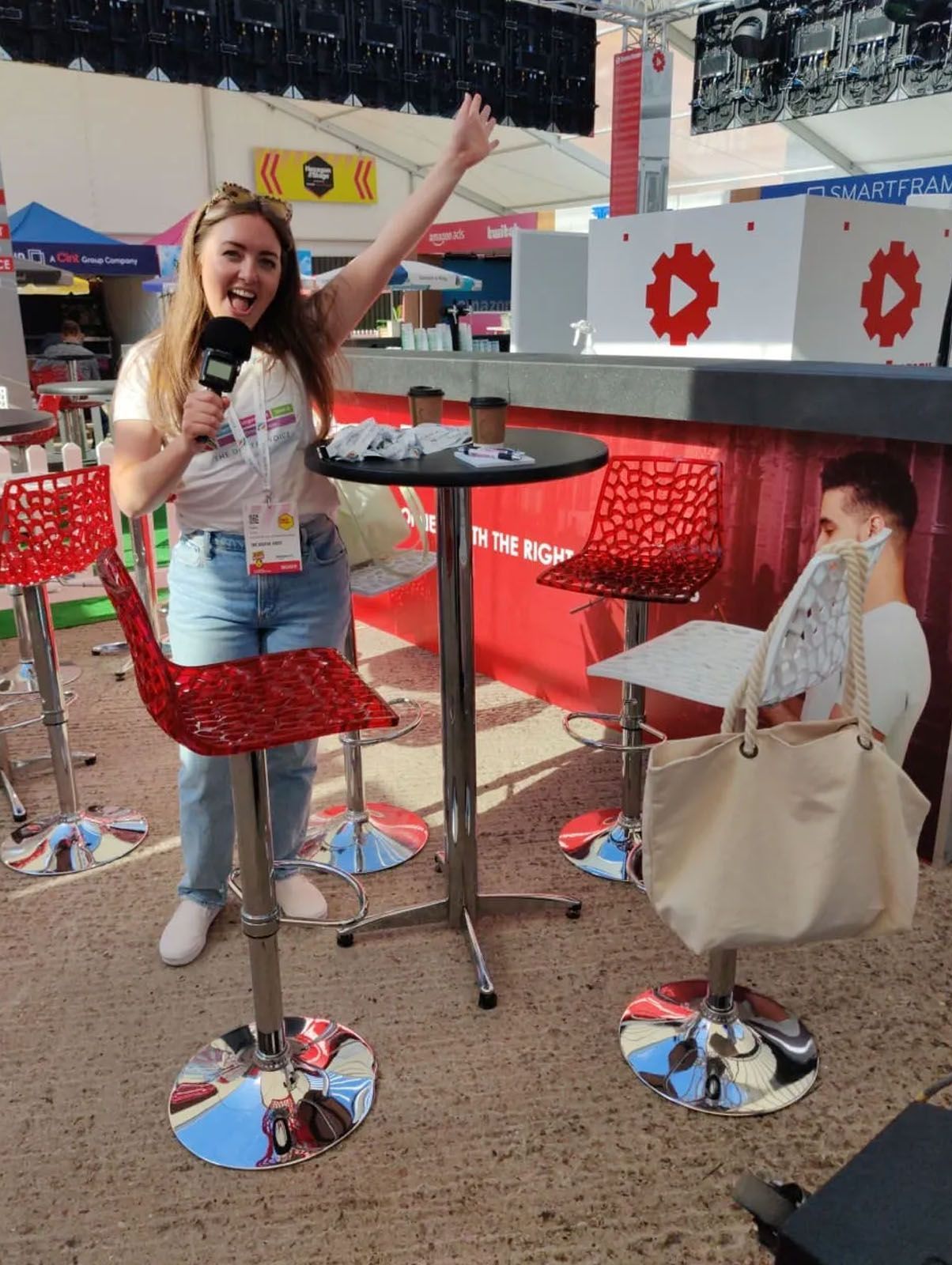 Kasey hard at work at an event