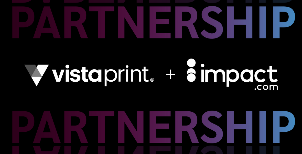 Vistaprint and impact logos for partnership