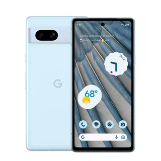 The google pixel 6 pro is a light blue cell phone.