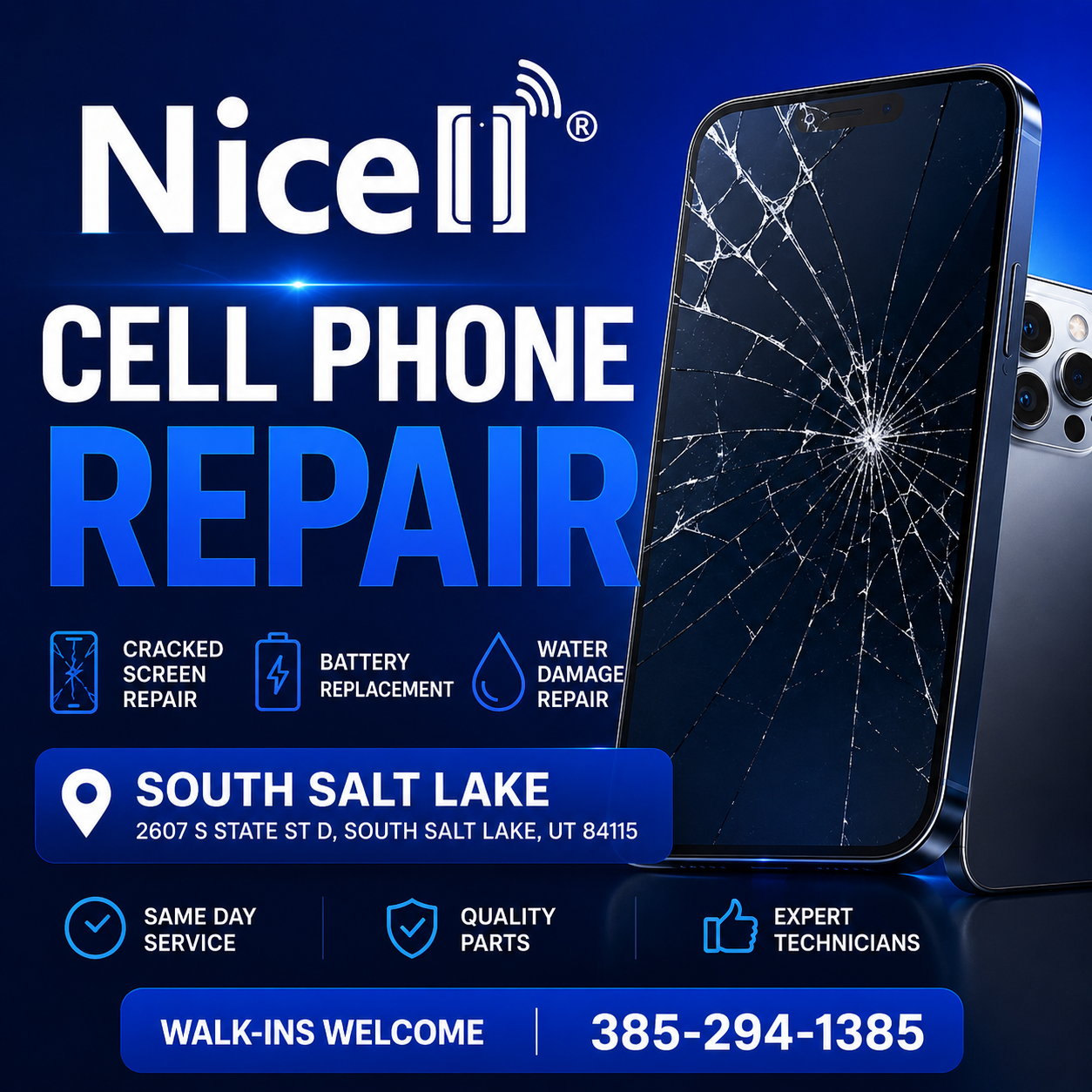 Cell phone repair technician repairing an iPhone in South Salt Lake Utah