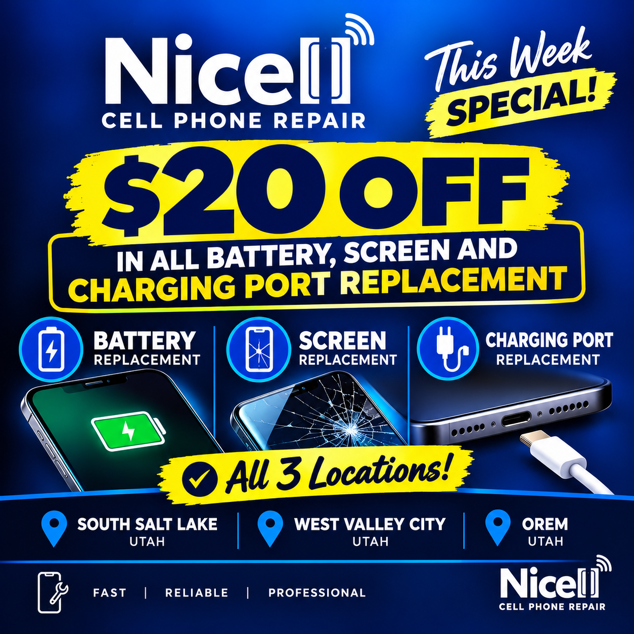 Nicell Cell Phone Repair offers same-day iPhone and Samsung repair, affordable screen replacement, b