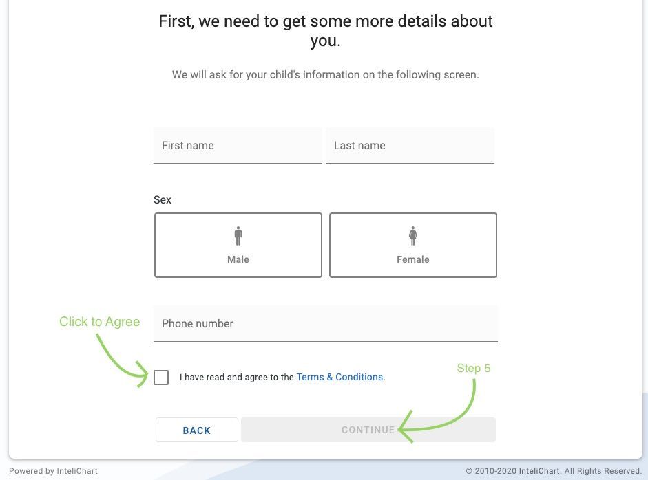 Form requesting personal information.