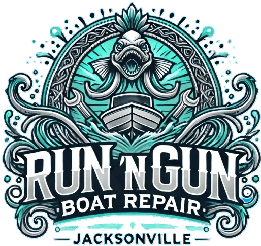 Run and Gun Boat Repair Logo