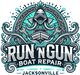 Run and Gun Boat Repair Logo
