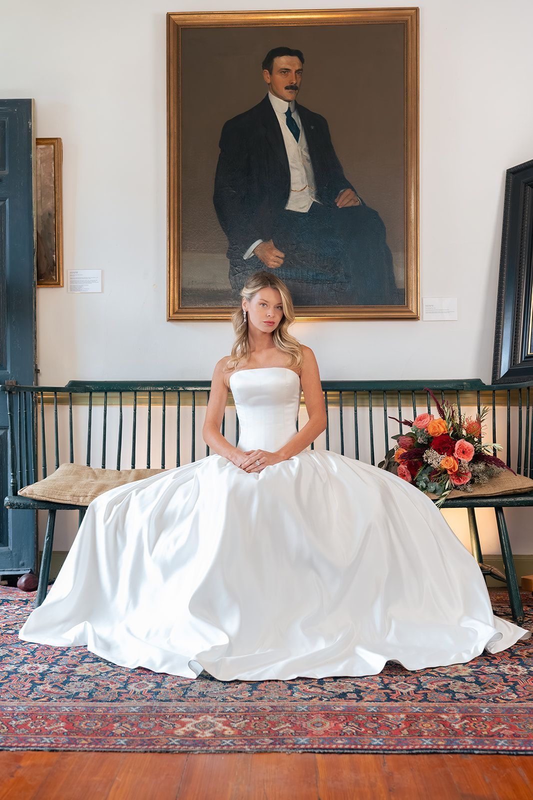 Bridal wedding shot in the foyer of the Mansion