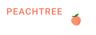 Peachtree logo with coral text and a peach icon on a white background