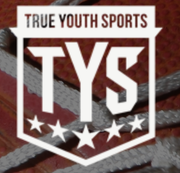 True Youth Sports logo with white TYS letters on a red shield and stars at the bottom