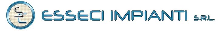 Logo per ESSECI IMPIANTI SRL Testo blu con simbolo