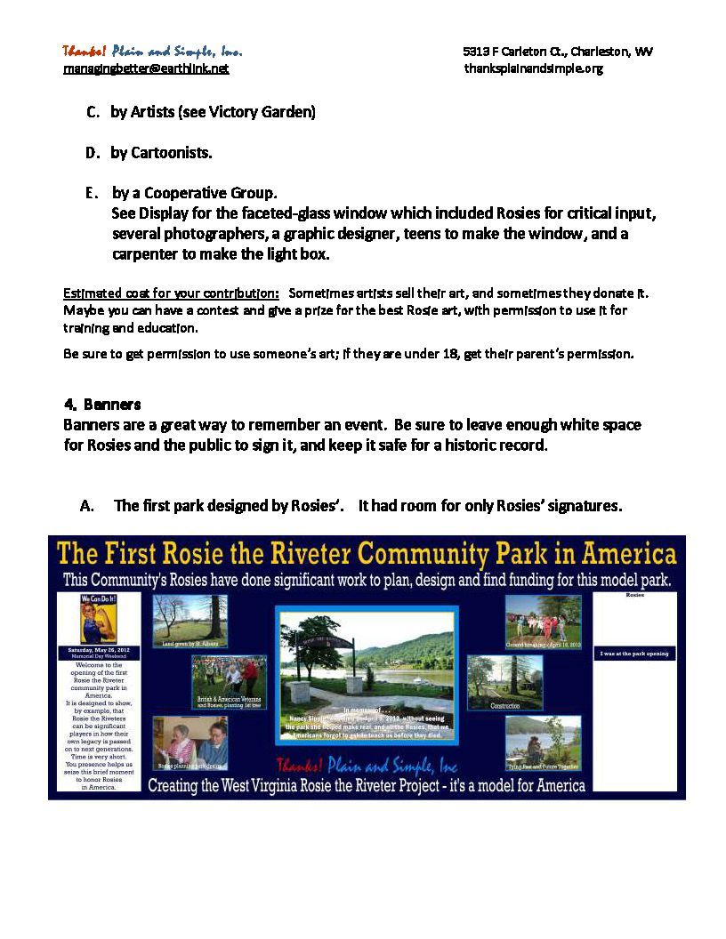 A poster for the first rosie the riveter community park in america