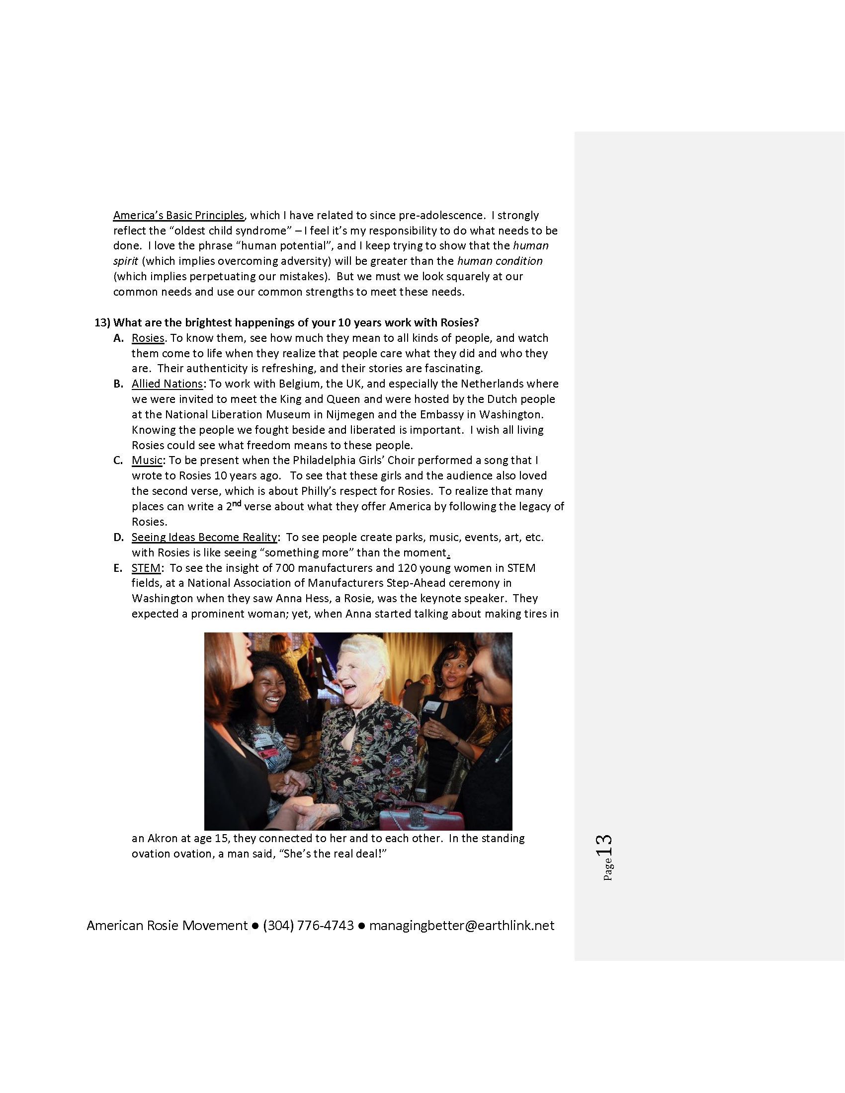 A page of a book with a picture of a woman talking to a group of people.