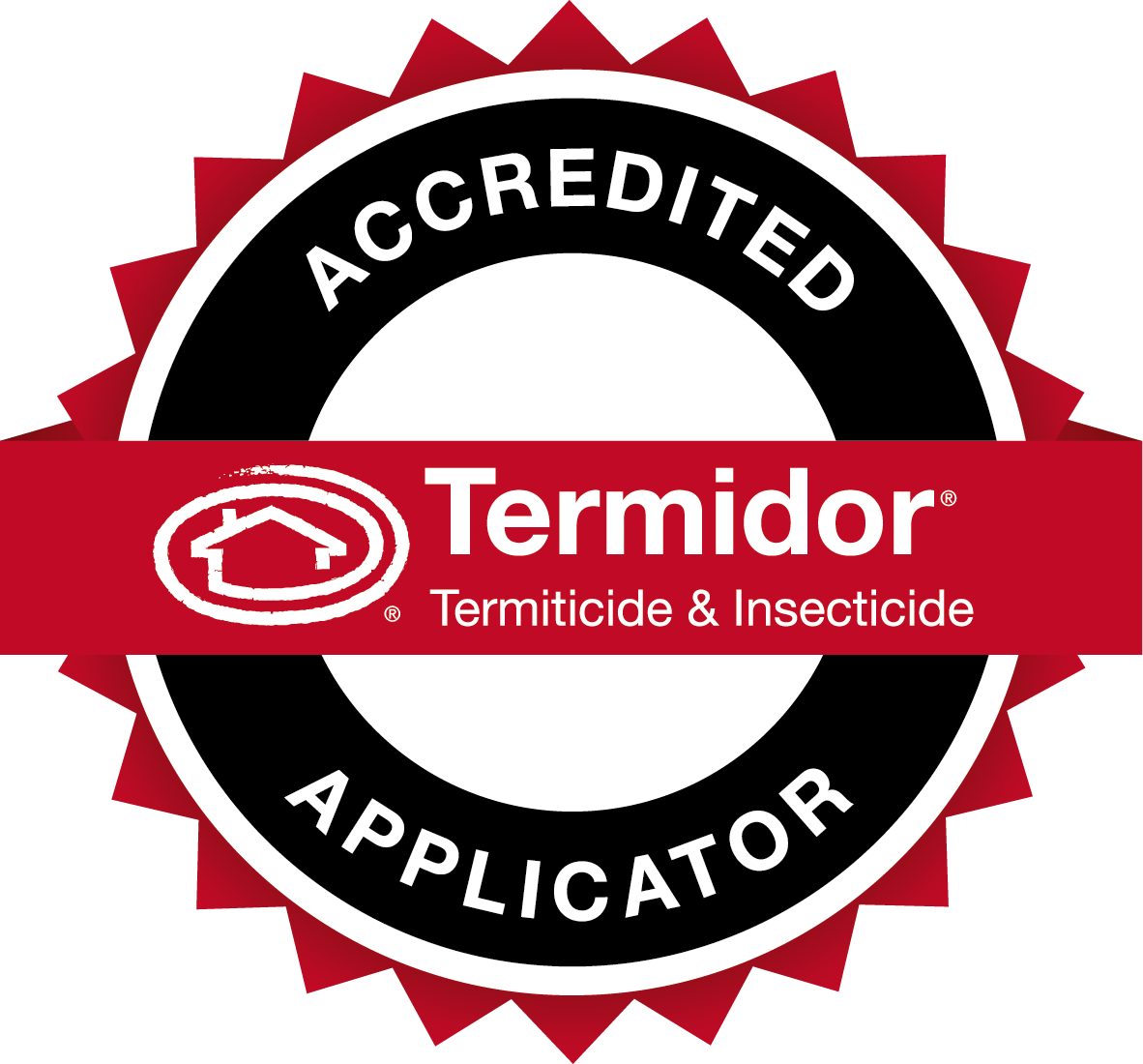 An accredited termite and insecticide applicator logo