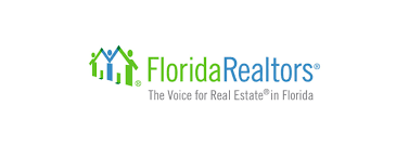 Florida Realtors logo: Green and blue stylized house graphic with the words