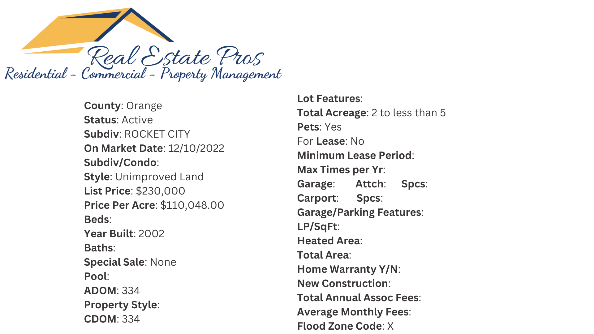 A real estate pro advertisement with a yellow roof