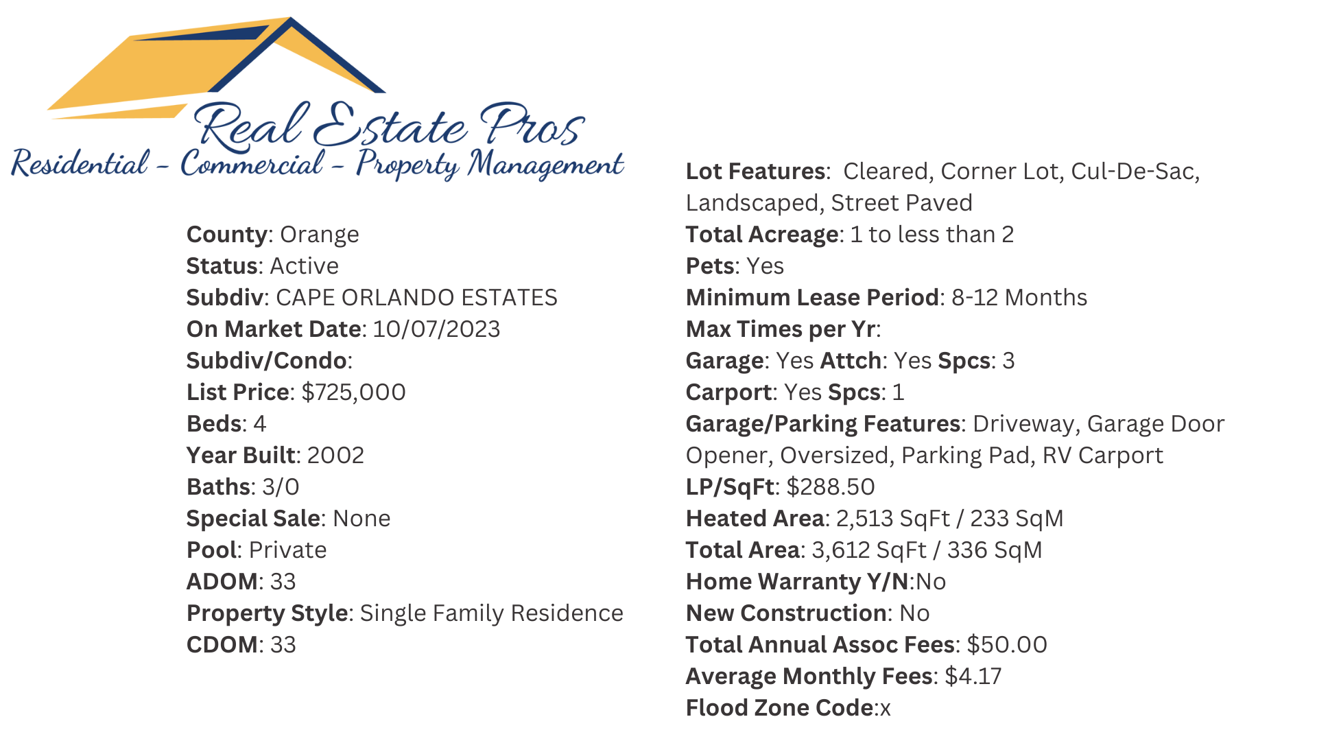 A real estate pro advertisement with a yellow roof
