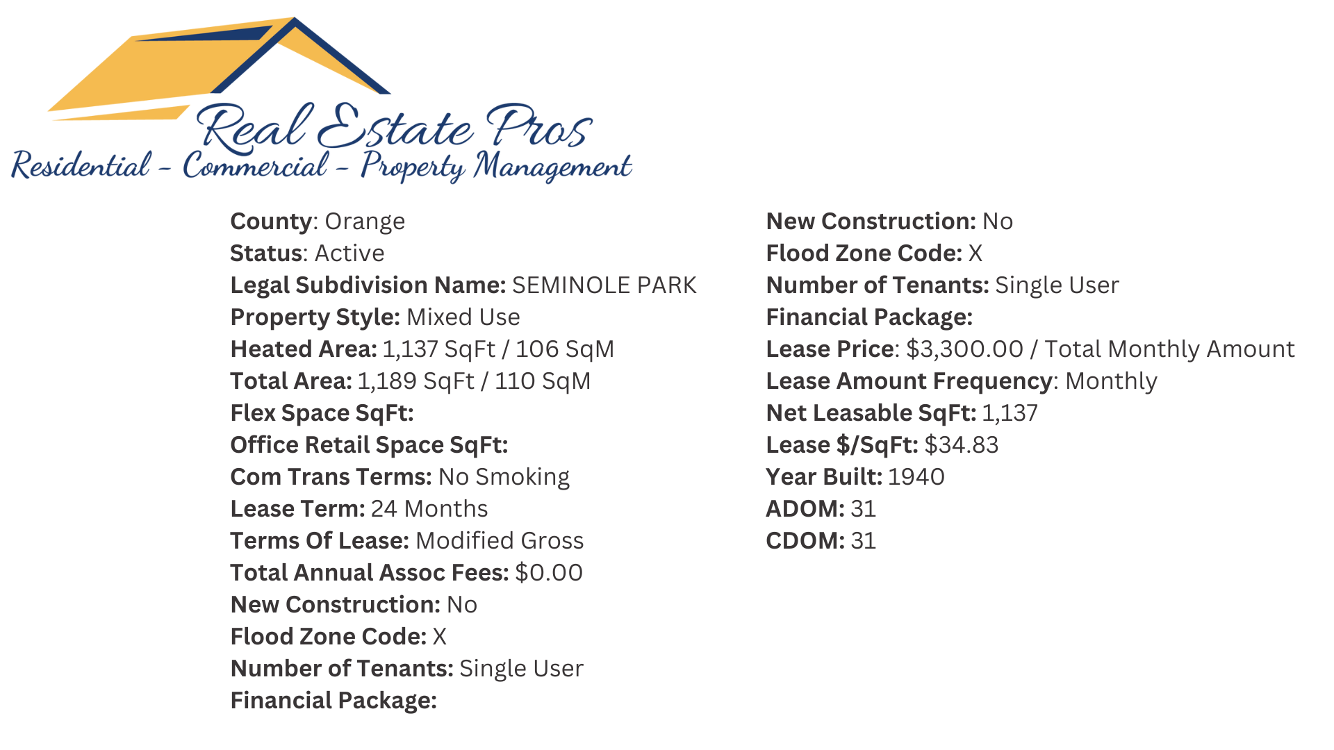 A real estate pro advertisement with a yellow roof