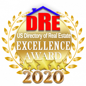 DRE Excellence Award logo, gold seal with