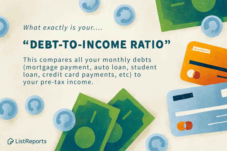 An illustration of a debt-to-income ratio