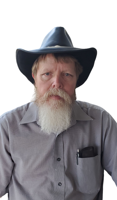 A man with a beard wearing a cowboy hat
