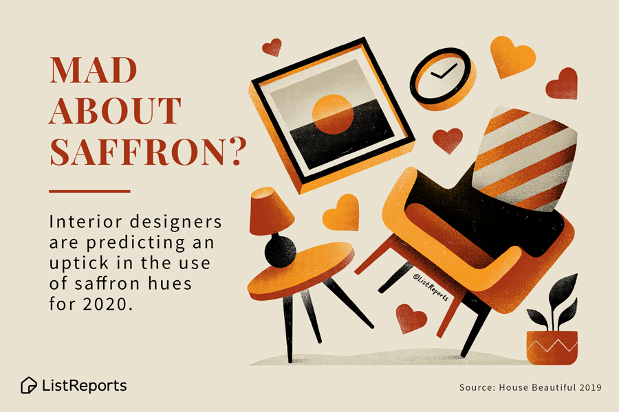 Interior designers are predicting an uptick in the use of saffron hues for 2020.