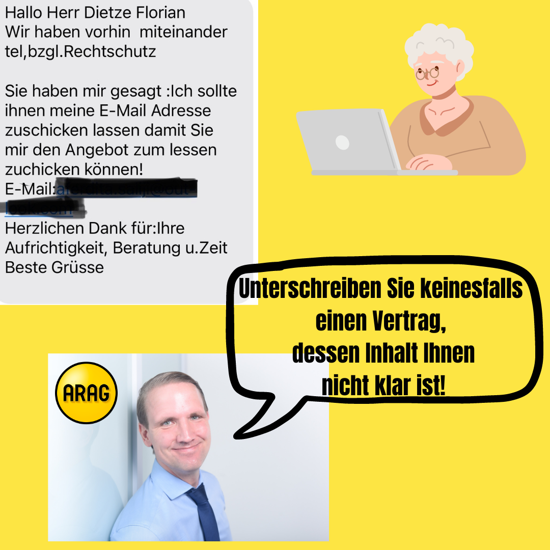 Unterschreiben Sie keine Verträge, deren Inhalt Ihnen nicht klar ist
