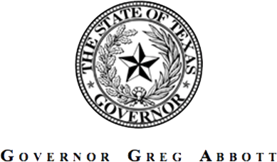 Seal of the State of Texas above the text “Governor Greg Abbott”