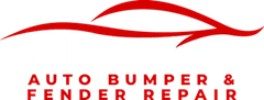 Mario's Auto Bumper and Fender Repair Red car silhouette above the Auto Bumper & Fender Repairs logo with black text on a white background