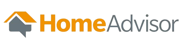 The home advisor logo is orange and gray with an arrow pointing up.