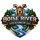 Logo for "AR Locksmith LLC" with a shield, lock, keys, and company initials.