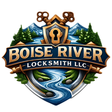 Logo for "AR Locksmith LLC" with a shield, lock, keys, and company initials.