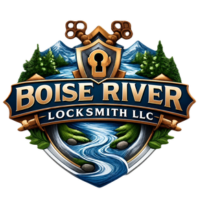 Logo for "AR Locksmith LLC" with a shield, lock, keys, and company initials.