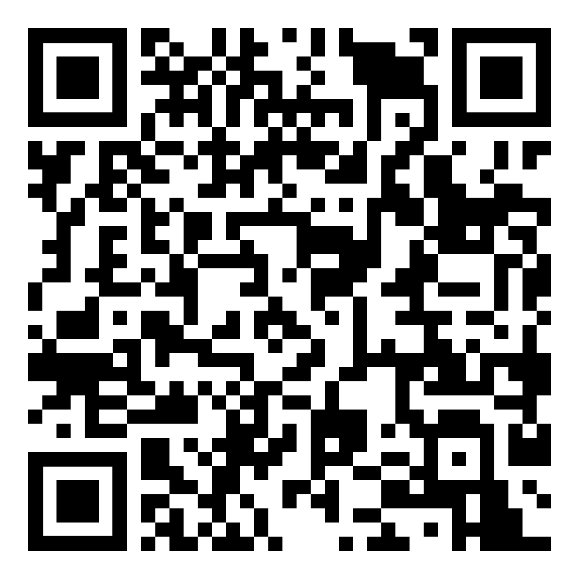 QR code with a black and white pattern for scanning.