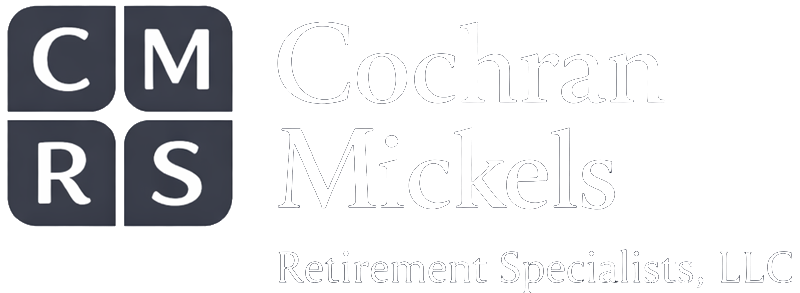 Logo for Cochran Mickels Retirement Specialists, LLC. Features four connected dark squares with initials CMRS.