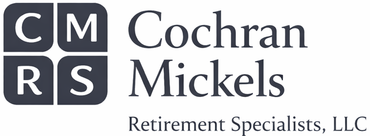Logo for Cochran Mickels Retirement Specialists, LLC. Features letters CMRS in a square box with business name below.